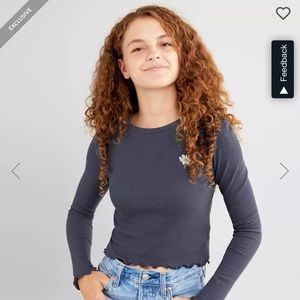 Fitz + Eddi Daisy Cropped Thermal Washed Top. Size Small.